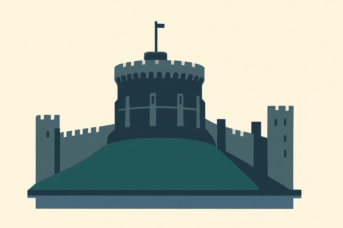 A flat illustration of Windsor Castle.