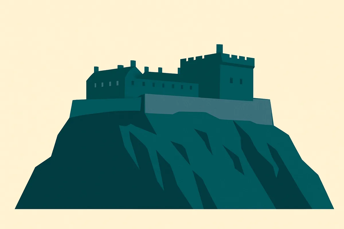 A flat illustration of Edinburgh Castle.